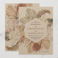 Moderne Kraft Pampas Grass Floral Tropischer Jungl