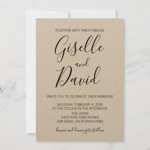 Moderne Kraft Script Hochzeitseinladung Einladung