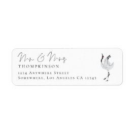 Moderne Kranschrift Mrs. Wedding Rücksendeadresse