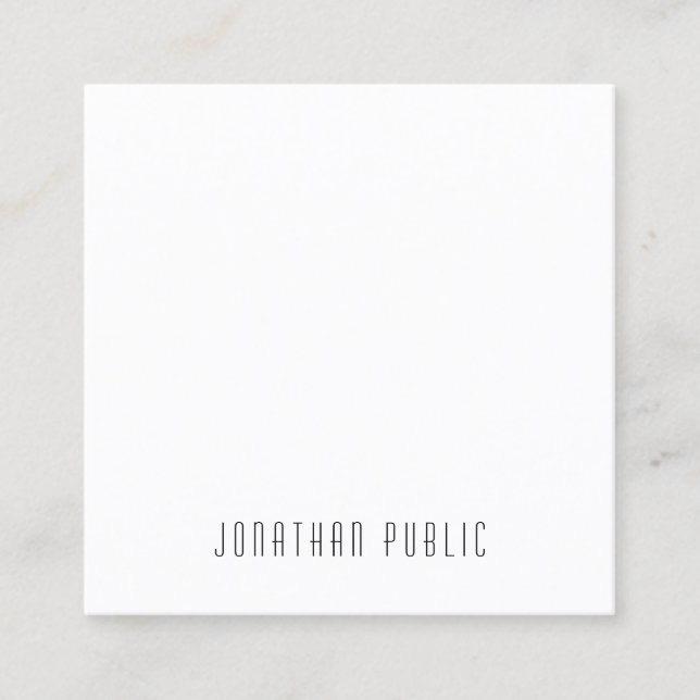 Moderne, kreative Minimal-Vorlage Beruflich Chic Quadratische Visitenkarte (Vorderseite)