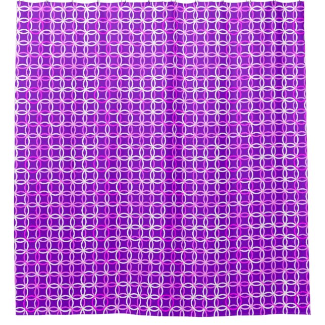 Moderne Kreise, Amethyste und Orchideen des Mittel Duschvorhang (Vorderseite)