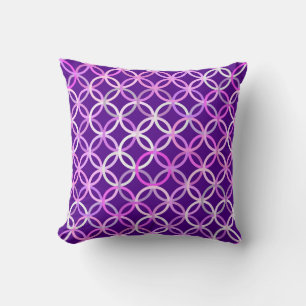 Moderne Kreise, Amethyste und Orchideen des Mittel Kissen