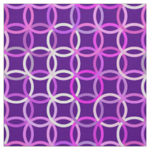 Moderne Kreise, Amethyste und Orchideen des Mittel Stoff
