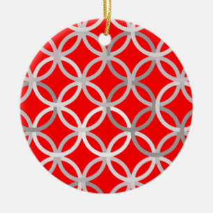 Moderne Kreise aus dem Mittelalter, tiefrot und gr Keramikornament