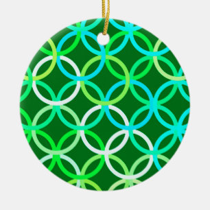 Moderne Kreise aus der Mitte des Jahrhunderts, Grü Keramik Ornament