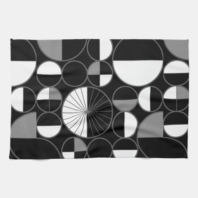 Moderne Kreise des Mitteljahrhunderts halfen Schwa Geschirrtuch (Horizontal)