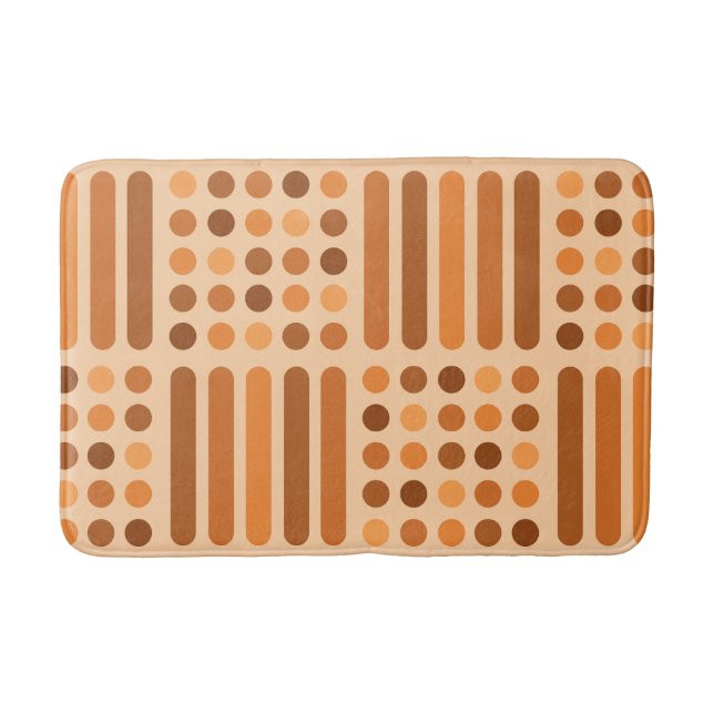 Moderne Kreise des Mitteljahrhunderts Orange Badematte (Vorderseite)