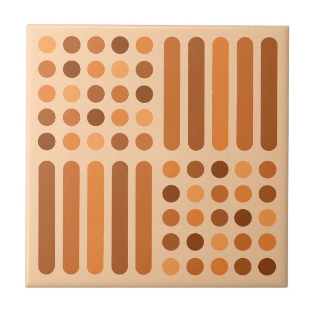 Moderne Kreise des Mitteljahrhunderts Orange Fliese (Vorderseite)