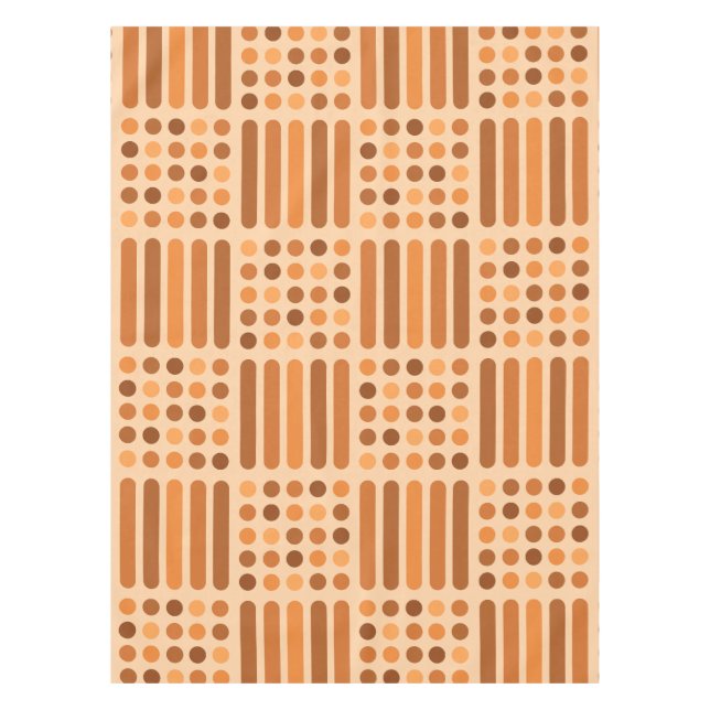 Moderne Kreise des Mitteljahrhunderts Orange Tischdecke (Vorderseite)