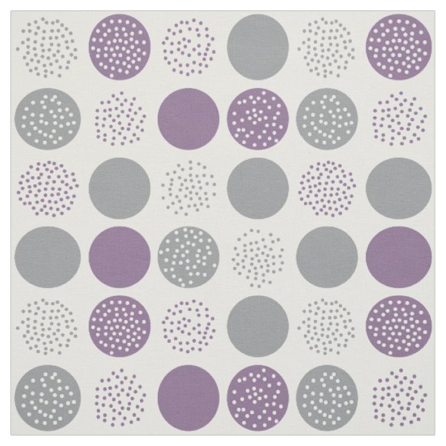 Moderne Kreise Dock White Gray Plum Stoff (Muster)
