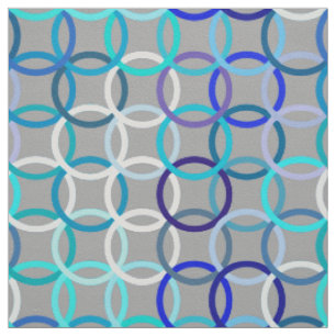 Moderne Kreise, Grau, Blau und Weiß der Mitte des Stoff