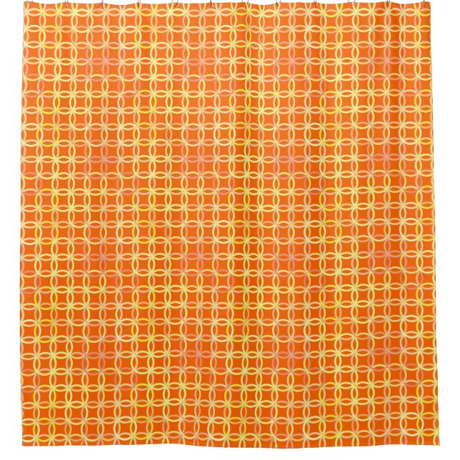 Moderne Kreise, Mandarine orange Duschvorhang (Vorderseite)