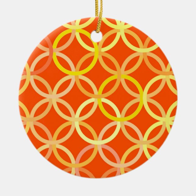 Moderne Kreise, Mandarine orange Keramik Ornament (Vorne)
