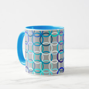 Moderne Kreisen, grau, blau und weiß Tasse