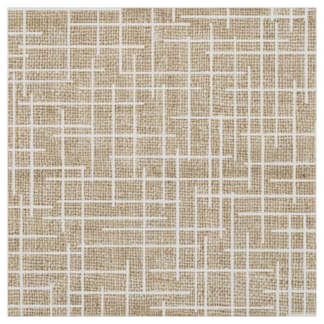 Moderne Kreuzschraffur-Jute-Textur-Muster Stoff (Muster)