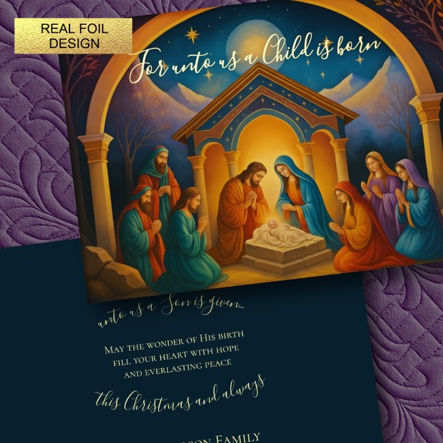 Moderne Krippenlandschaft Folien Feiertagskarte (Von Creator hochgeladen)