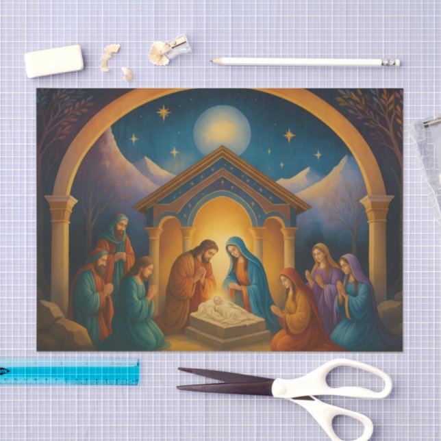 Moderne Krippenlandschaft Seidenpapier (Handwerk)