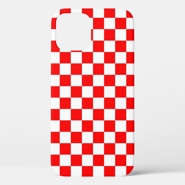 Moderne kroatische Rot- und Weiß-Schachbretter Case-Mate iPhone Hülle (Rückseite)