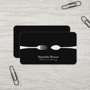 Moderne Küchen-Gastronomie-Gabel und -Messer Visitenkarte