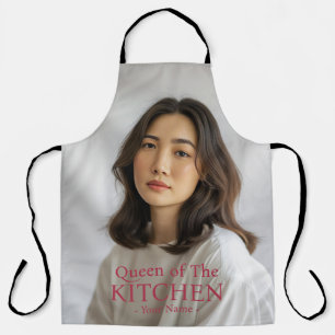 Moderne Küchenkönigin Foto Name Apron Schürze