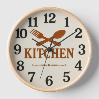 Moderne Küchenwanduhr mit Löffel- und Gabel-Design Uhr