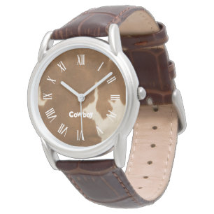 Moderne Kuh Imitate Leather Elegante Collection Armbanduhr