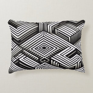 Moderne, kühne, abstrakte monochrome geometrische dekokissen