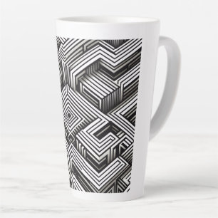 Moderne, kühne, abstrakte monochrome geometrische milchtasse