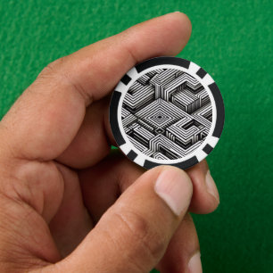Moderne, kühne, abstrakte monochrome geometrische  pokerchips