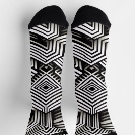 Moderne, kühne, abstrakte monochrome geometrische  socken