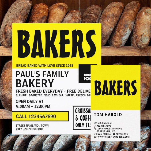Moderne, kühne, Bäckerei Store-Werbung Flyer (Von Creator hochgeladen)