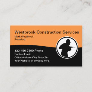 Moderne, kühne Baustellen Business Cards Design 2 Visitenkarte