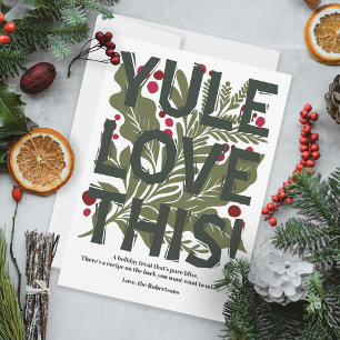 Moderne kühne grafische Typografie-Rezeptur Feiertagskarte