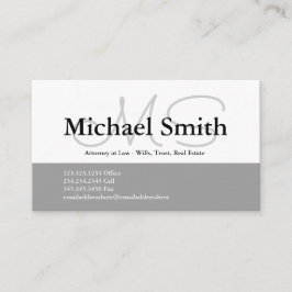 Moderne kühne graue Initialen - Visitenkarte