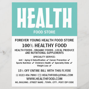 Moderne kühne, Health Food Store-Werbung Flyer