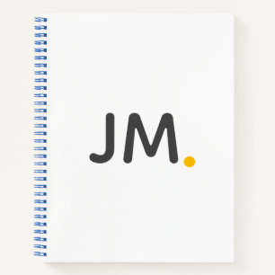 Moderne kühne Initialen Stilvolle Mustard Monogr Notizbuch