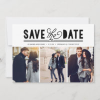 Moderne kühne Liebe Save the Date FotoCollage