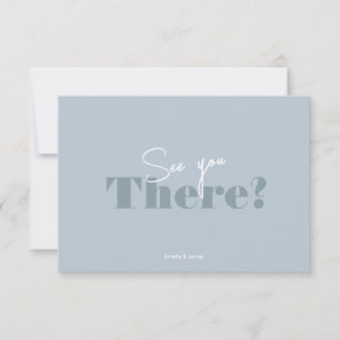 Moderne kühne Minimalistische Hochzeit in Dusty Bl RSVP Karte