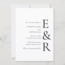 Moderne, kühne Monogramm-Minimalismus-Hochzeit