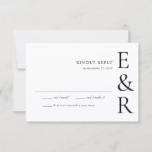 Moderne, kühne Monogramm-Minimalist-Hochzeit