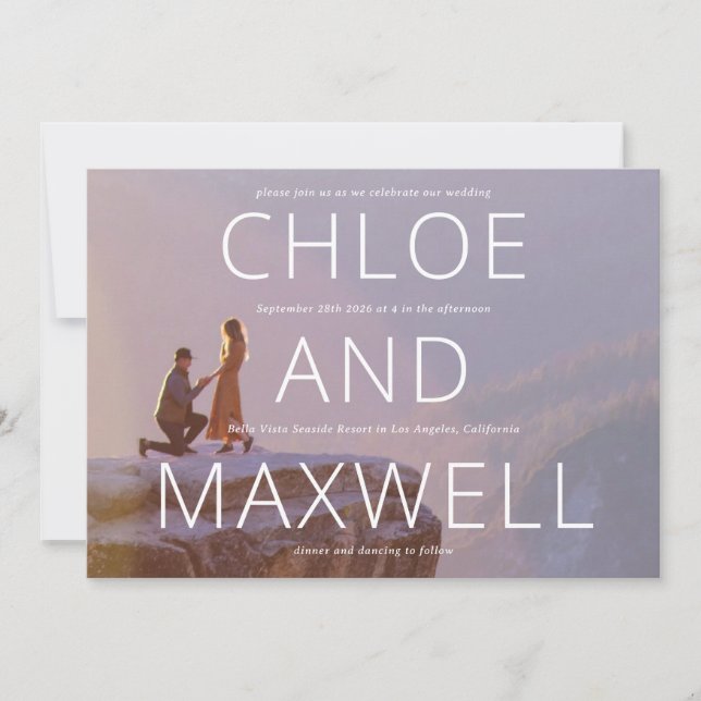 Moderne, kühne Namen & Foto Hochzeit einladen Save The Date (Vorderseite)