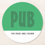 Moderne Kühne, Pub/Brauerei Runder Pappuntersetzer<br><div class="desc">Moderne,  kühne,  Pub/Brauerei Papier Untersetzer vom Business Card Store.</div>