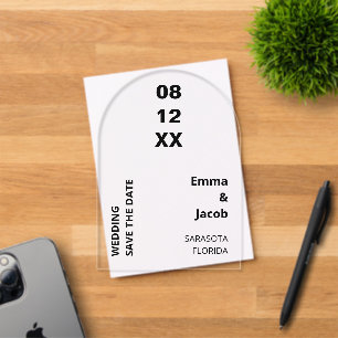 Moderne kühne Save-the-Date-Akryl-Einladung Acryleinladungen