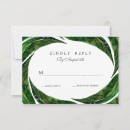Moderne kühne tropische Blätter Hochzeit RSVP | Du Karte