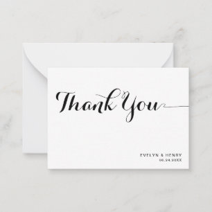 Moderne, kühne Typografie Hochzeitbudget Danke Mitteilungskarte