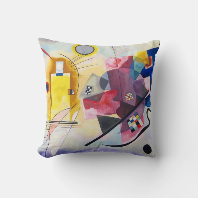 Moderne Kunst Abstrakt Kandinsky Gelb Rot Blau Kissen (Vorderseite)