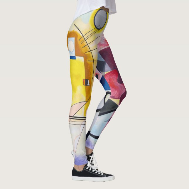 Moderne Kunst Abstrakt Kandinsky Gelb Rot Blau Leggings (Rechts)