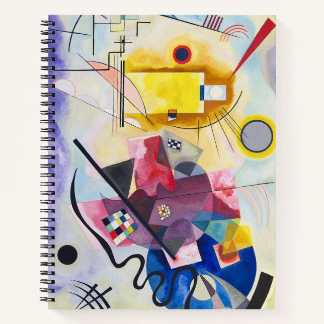 Moderne Kunst Abstrakt Kandinsky Gelb Rot Blau Notizbuch (Vorderseite)