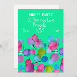 Moderne Kunst abstrakte Baum farbenfrohe Abendesse Einladung