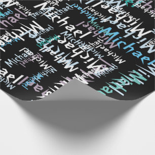 Moderne Kunst addieren Namen Geschenkpapier